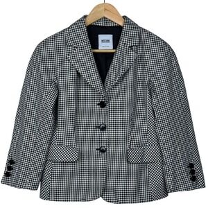Moschino Cheap and Chic Blazer Jacket Women 10 Gingham Knot Back Old Money Italy